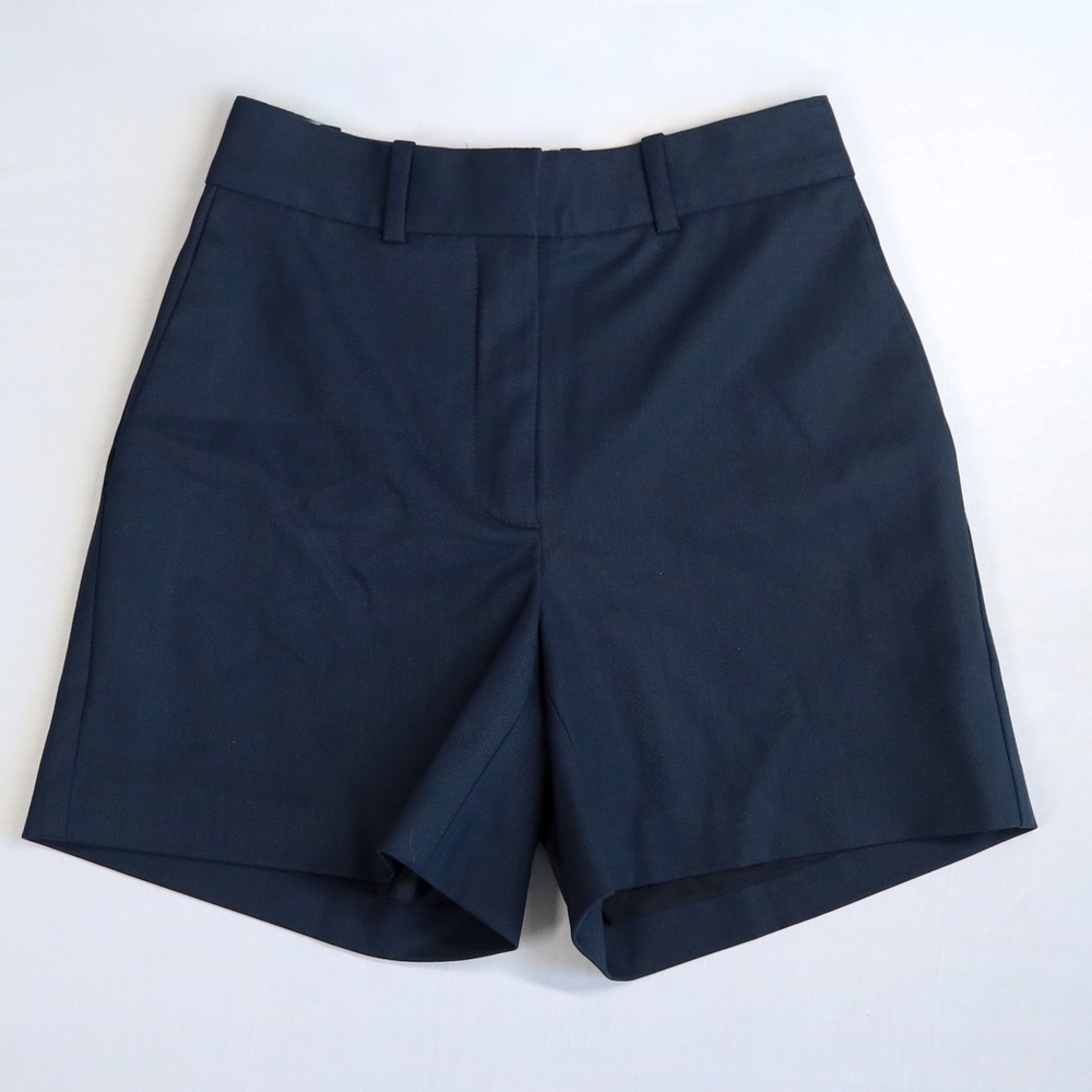 Babaton Wool Tailored Shorts Women 00 Navy Blue High Waisted Dress Shorts Prep